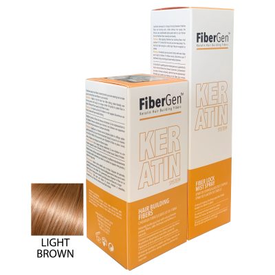 light brown hair fiber and lock spray